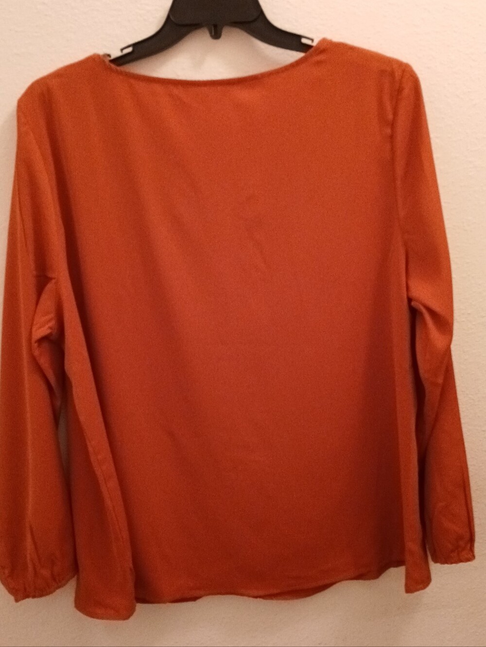 Agnes Orinda NWT Long Sleeve Blouse Women's Size 2X Rust Orange Neutral Fall - Picture 6 of 8